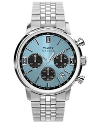 Timex Men's Quartz Chronograph Silver-Tone Stainless Steel Watch 40mm