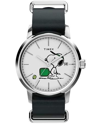 Timex Men's Mechanical Automatic Blue Leather Watch 40mm