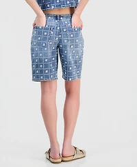 And Now This Women's Patchwork Embroidered Jorts, Macy's Exclusive