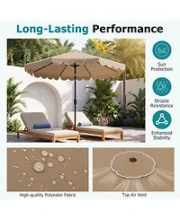 Slickblue Outdoor Patio Umbrella with Crank and Push Button Tilt Mechanism