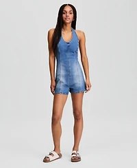 And Now This Women's Denim Halter Romper, Macy's Exclusive