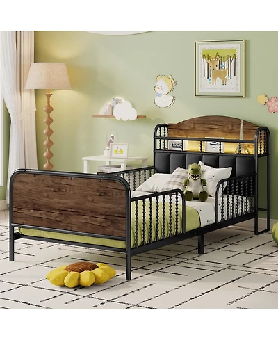 Lucky One Metal Platform Bed Frame with Light