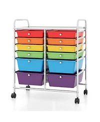 Gouun Rolling Organizer Cart Featuring 12 Removable Storage Drawers