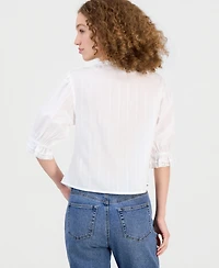 And Now This Women's Ruffled-Neck Short-Sleeve Blouse, Macy's Exclusive