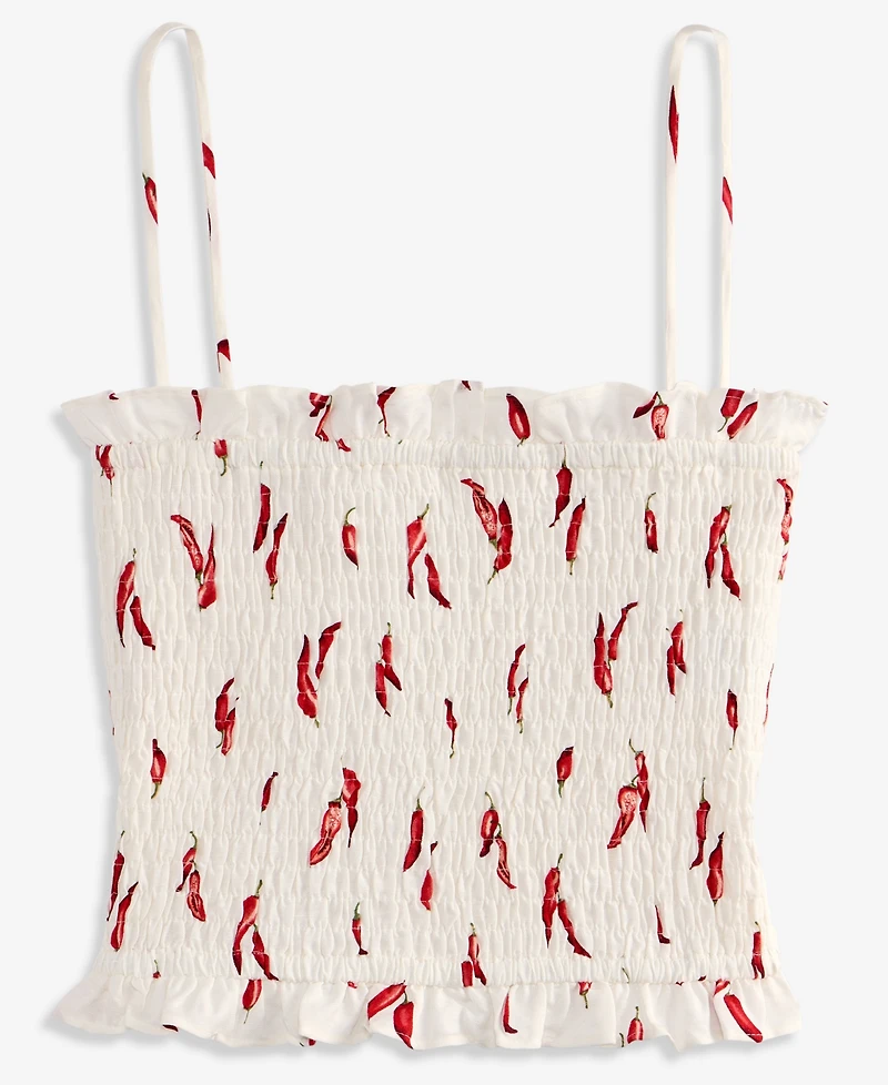 On 34th Women's Printed Linen-Blend Smocked Tank, Macy's Exclusive