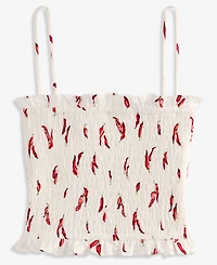 On 34th Women's Printed Linen-Blend Smocked Tank, Macy's Exclusive