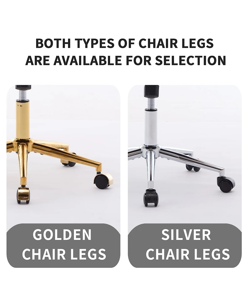 Flynama Silver Base Adjustable Ergonomic Swivel Office Chair,Long Sitting Chair