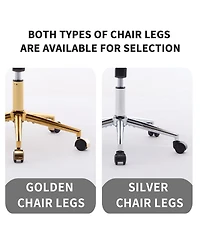 Flynama Silver Base Adjustable Ergonomic Swivel Office Chair,Long Sitting Chair