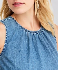 On 34th Women's Denim Tiered Cutout Midi Dress, Macy's Exclusive