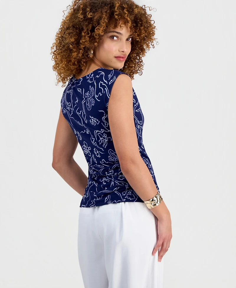 I.n.c. International Concepts Petite Sleeveless Printed Mesh Top, Macy's Exclusive