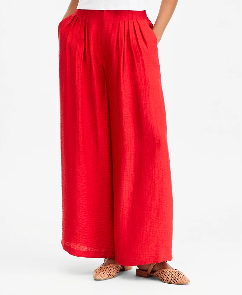 On 34th Women's Pintucked Gauze Wide-Leg Pants, Macy's Exclusive