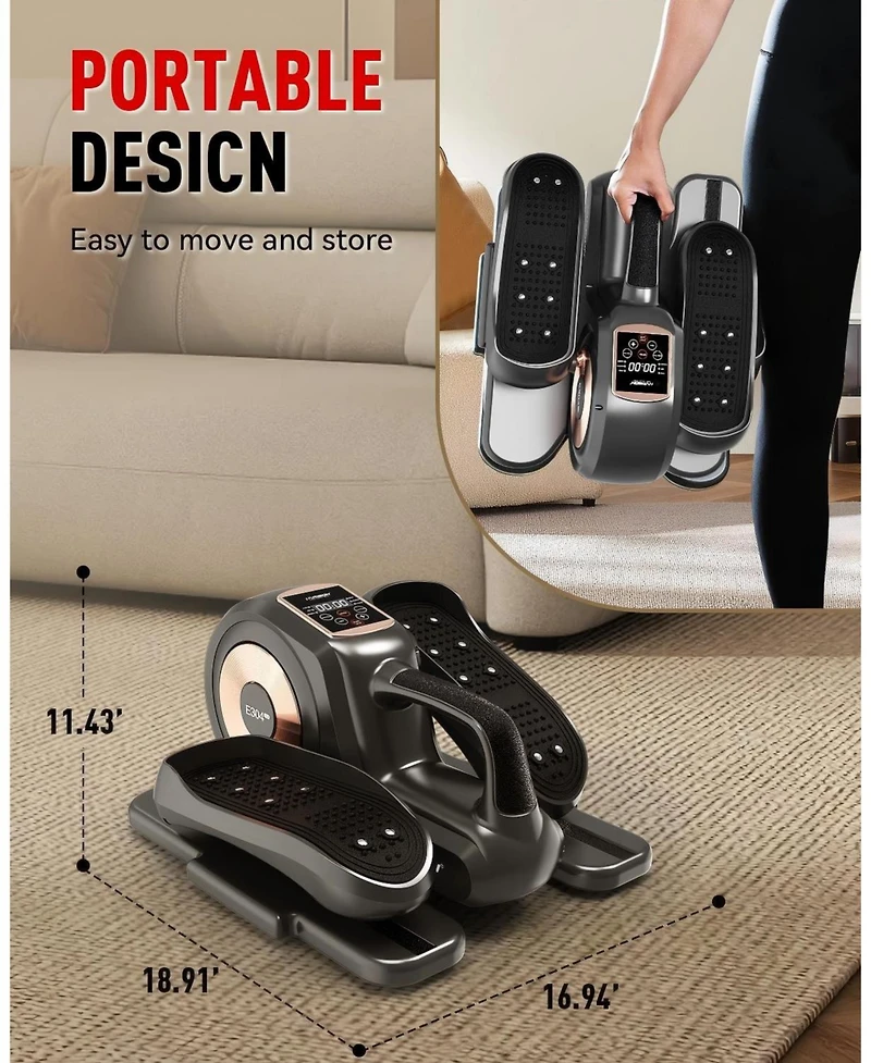 Harison Under Desk Elliptical with Lcd Display, 12-Level Speed Leg Exerciser (Hrm-E304)
