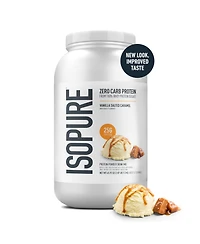 Isopure Zero Carb, Vitamin C and Zinc for Immune Support, 25g Protein, Keto Friendly, Whey Protein Isolate, Vanilla Salted Caramel, 3 Pounds