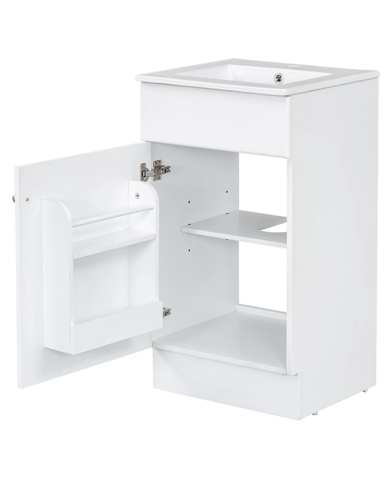 Busdays 18 Inch Bathroom Vanity with Sink Cabinet Door Shelf Adjustable Shelf Freestanding Storage Vanity