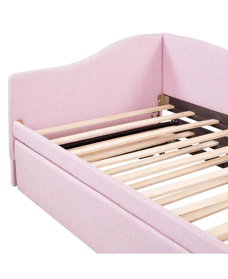 Streamdale Furniture Shaped Upholstered Daybed with Pop Up Trundle