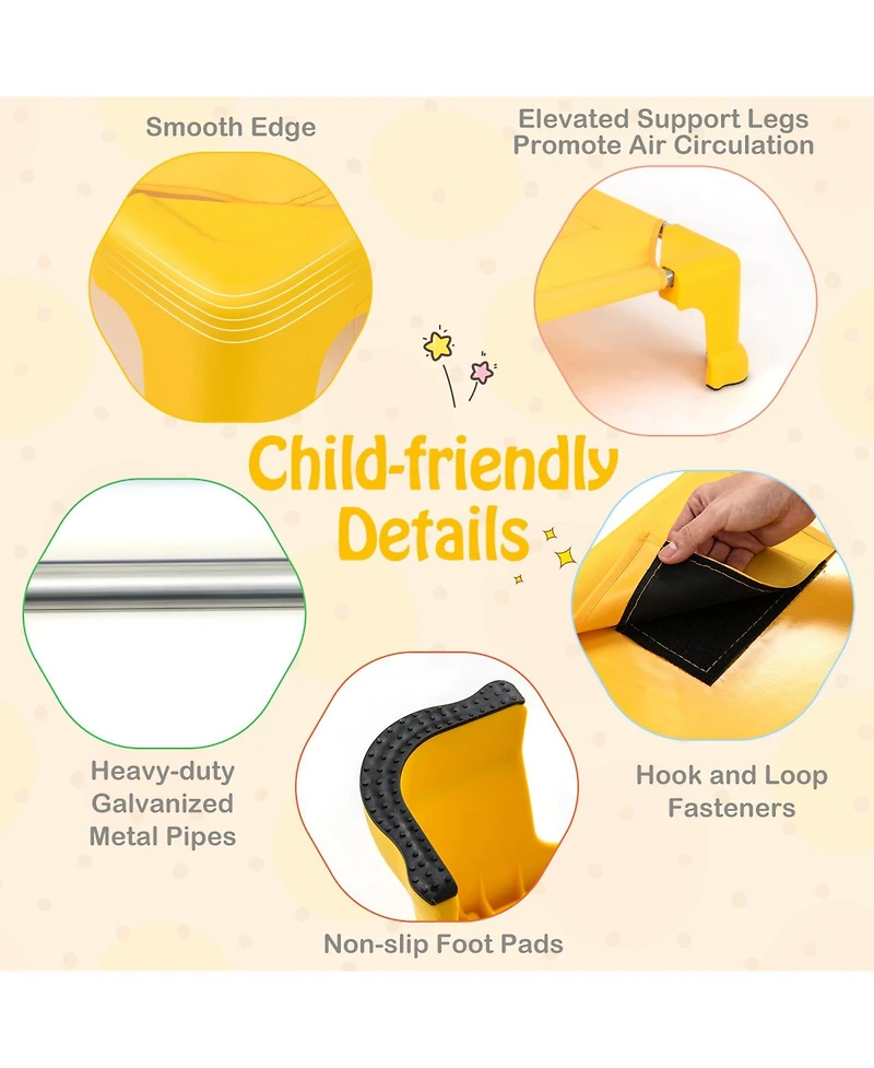 Gouun 6-Pack Stackable Kids Daycare Sleeping Cots, 53 in Portable Nap Beds