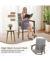 Gouun High-Back Upholstered Accent Chairs Set of 2 with Solid Wood Frame