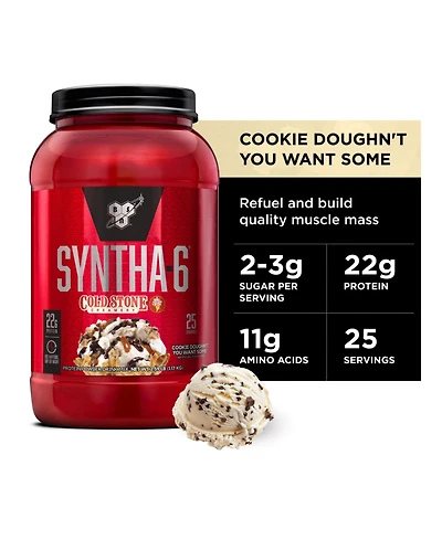 Bsn Syntha-6 Cold Stone Creamery, Cookie Doughn't You Want Some, 2.59 lb 1.17 kg