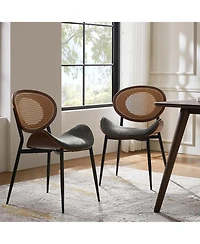 Hulala Home Pateley Mid-Century Modern Rattan Dinning Chair