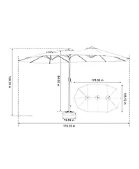 Clihome 14.8Ft Double Sided Outdoor Umbrella Rectangular Large with Crank, No Base
