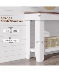 gaomon 54-Inch Farmhouse Console Table with Drawers and Open Shelf, Wooden Entryway/Sofa Table for Hallway or Living Room
