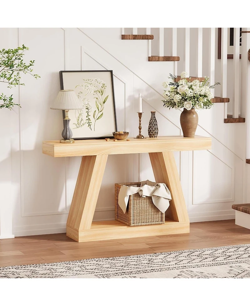 gaomon Farmhouse Console Table with Trapezium Design