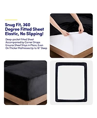 Sweet Home Collection Ultra Soft Microplush Solid Fleece 3-Pc. Sheet Set, Twin
