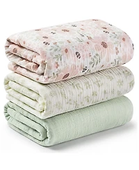 KeaBabies 3-Pack Lyra Muslin Swaddle Blankets for Newborns, Large Cotton Nursery Baby Blankets, Soft & Breathable