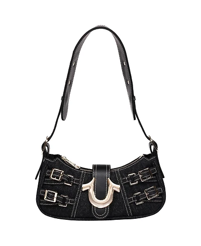 True Religion Multi Strap Denim Shoulder Bag