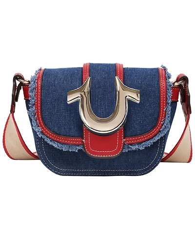 True Religion Women's Asher Frayed Edge Mini Flap Crossbody