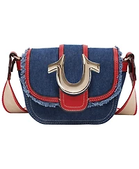 True Religion Women's Asher Frayed Edge Mini Flap Crossbody