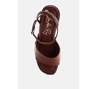 London Rag Women's Colada Ankle Strap Studded Wedges