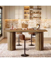 Tribesigns 70.86" High Top Pub Table, Rustic Farmhouse Counter Height Table with Cylindrical Legs for Home Bar Kitchen Dining