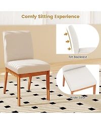 Gouun Upholstered Armless Side Dining Chairs Set of 2 with Rubber Wood Legs