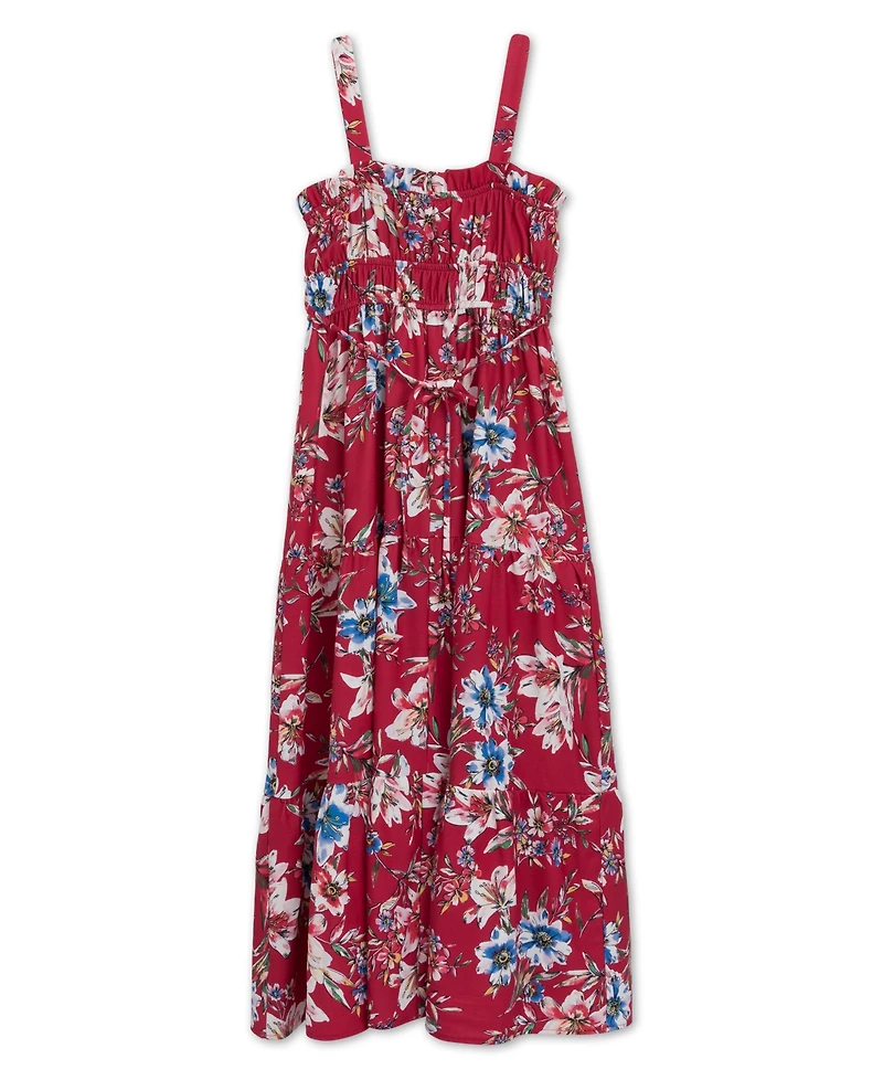Speechless Girls' 7-16 Floral Printed Maxi with Straps Dress Sunglass