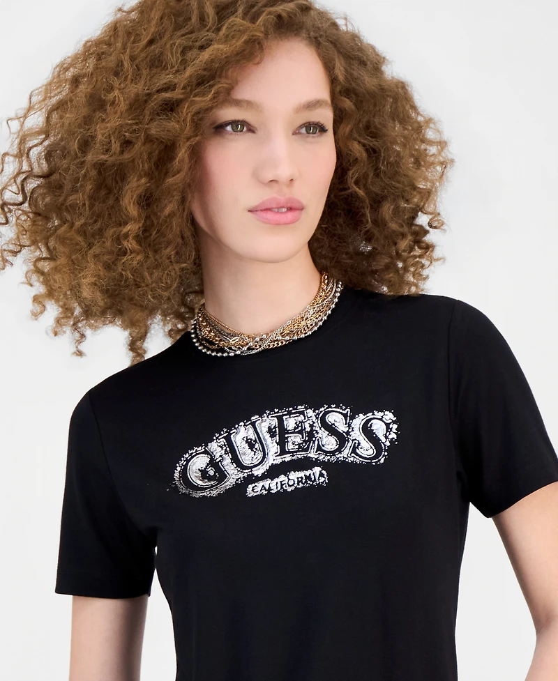Guess Women's Leona Crewneck Logo T-Shirt