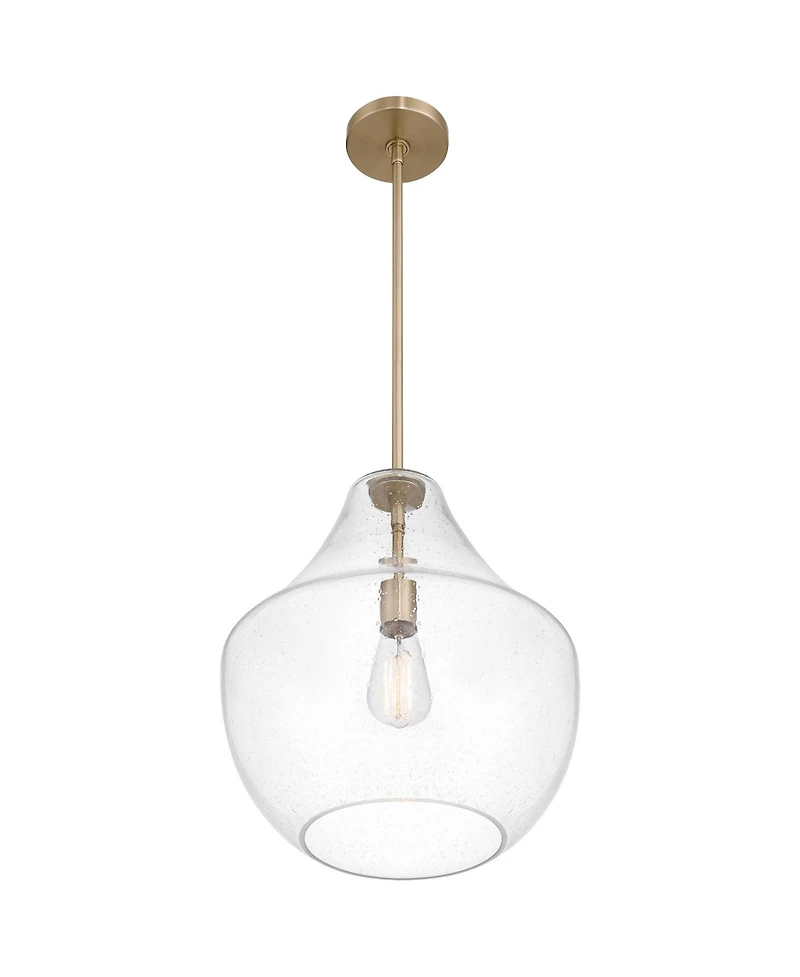Possini Euro Design Stephanie Wide Brass and Glass Pendant Light