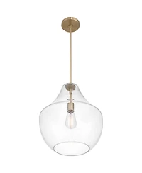 Possini Euro Design Stephanie Wide Brass and Glass Pendant Light