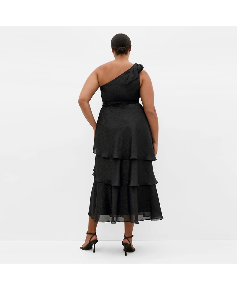 City Chic Women's Enchant Haze One Shoulder Maxi Dress