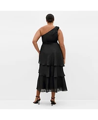 City Chic Women's Enchant Haze One Shoulder Maxi Dress