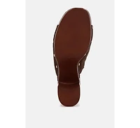 Rag and Co Womens Masaki Soft Suede Leather Wooden Clogs