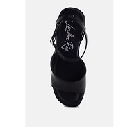London Rag Women's Sangria Solid Platform Faux Leather Wedges