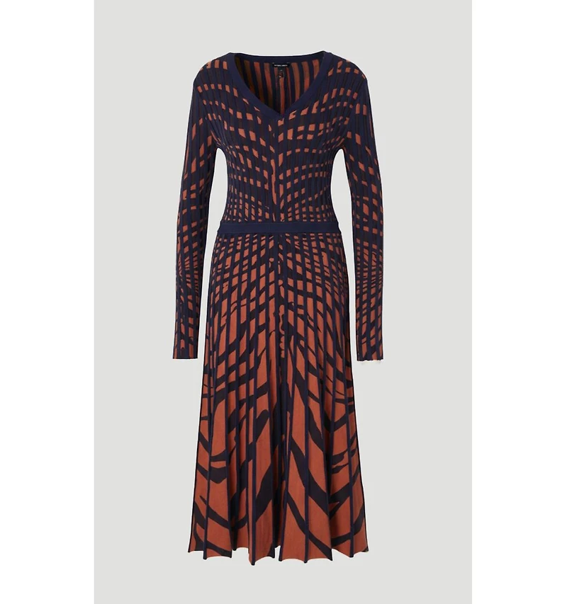 Karen Millen Women's Zebra Jacquard Knit Midi Dress