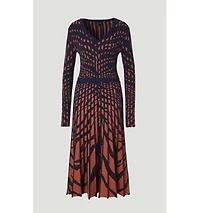 Karen Millen Women's Zebra Jacquard Knit Midi Dress
