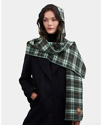 Fable England Women's Check Hooded Scarf