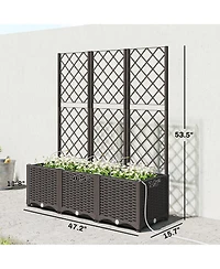 Outsunny 3PCS Self-Watering Planetr with Trellis, Automatic Watering Kit