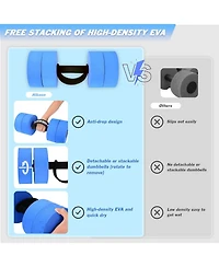 Hikeen Aquatic Exercise Dumbbells Water Dumbbell Pool Resistance Aquatic Fitness Barbells with 4 High-Density Eva Foam Pool Weights Dumbbells