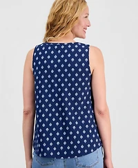 Style & Co Women's Printed V-Neck Tank Top, Macy's Exclusive