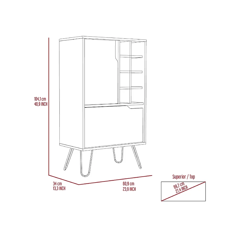 Flynama Rack with 1 Cabinet Neutral Finish