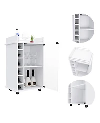 Flynama Bar Cart with 1 Cabinet with Casters Finish